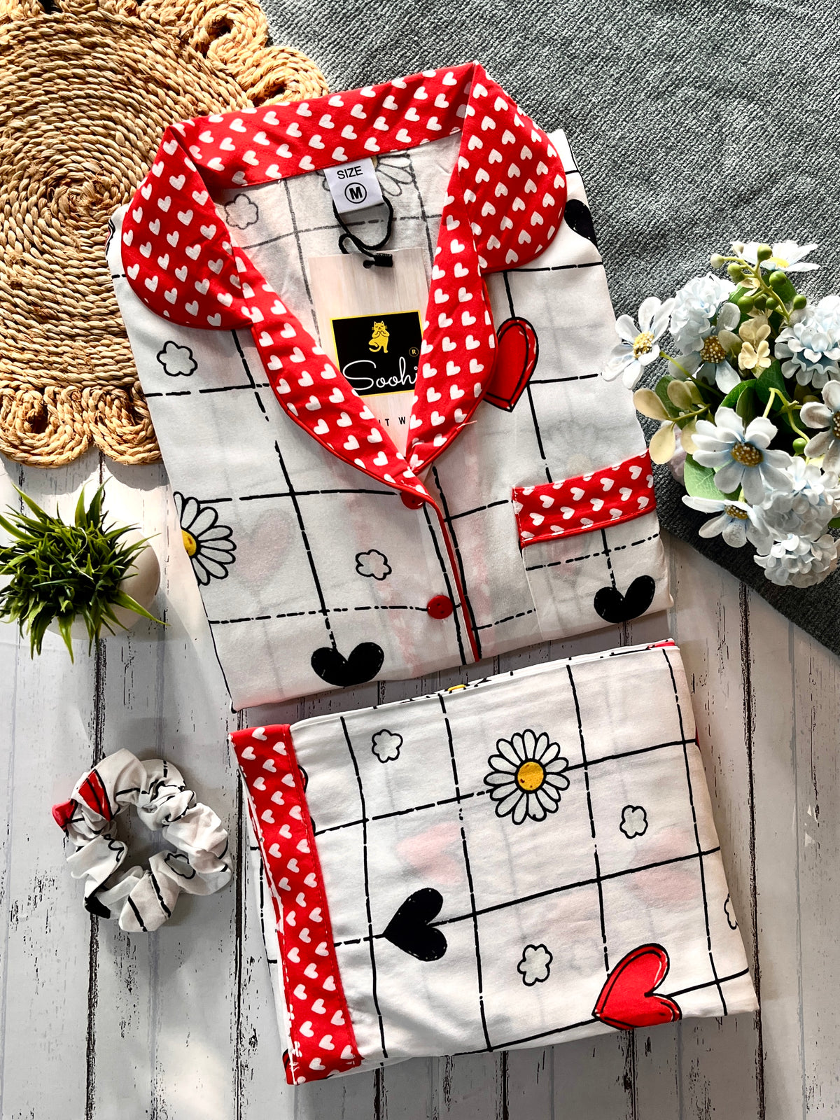 Red Heart Check Pj Set (Women)