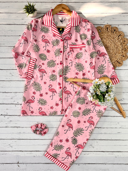 Peach Flamingo Pj Set (Women)