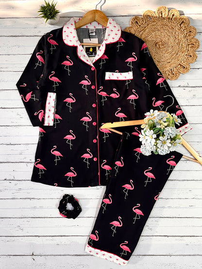 Black Flamingo Pj Set (Women)