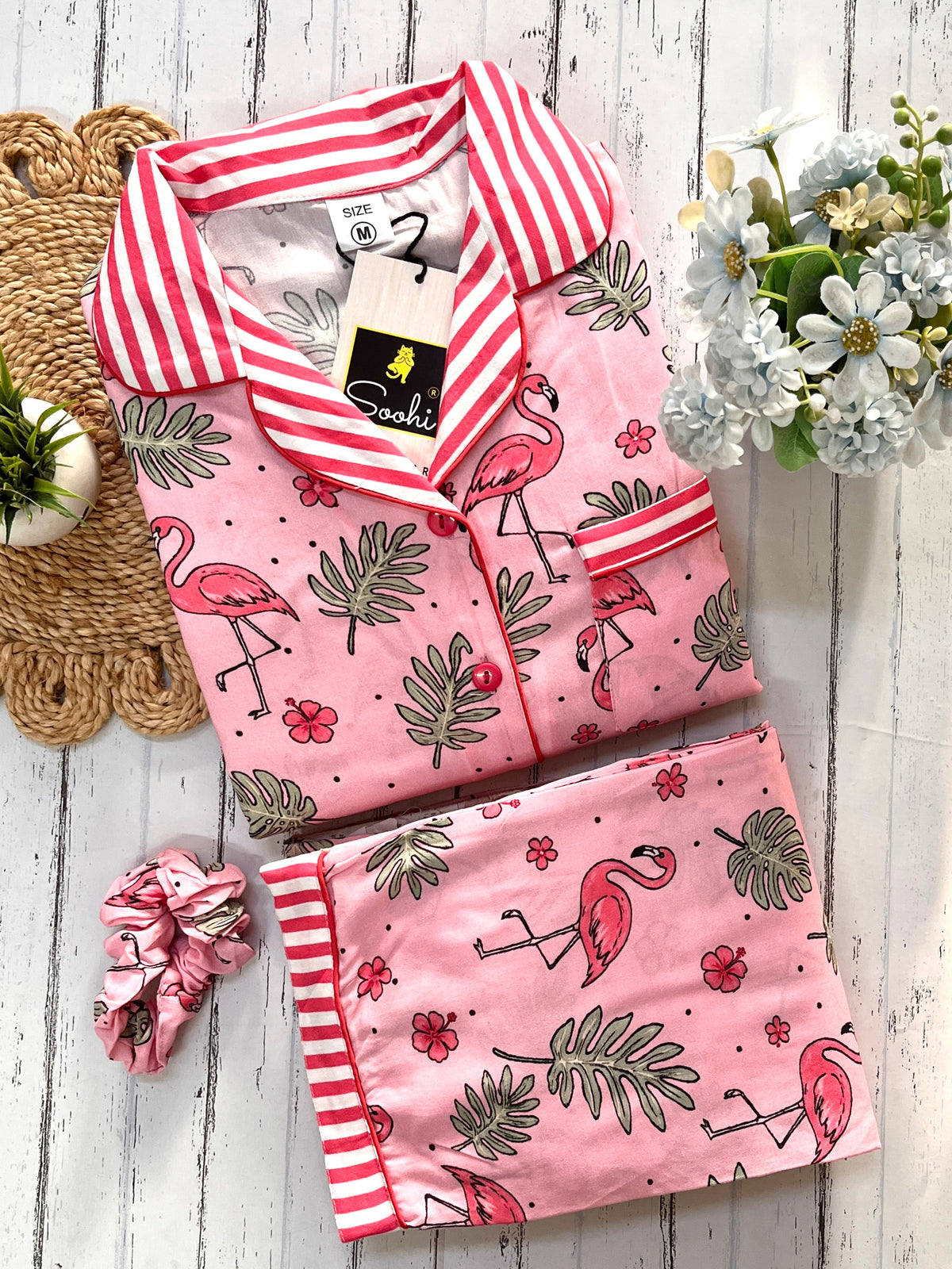 Peach Flamingo Pj Set (Women)