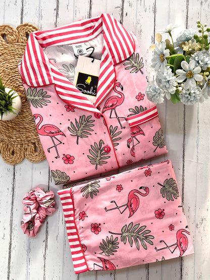 Peach Flamingo Pj Set (Women)