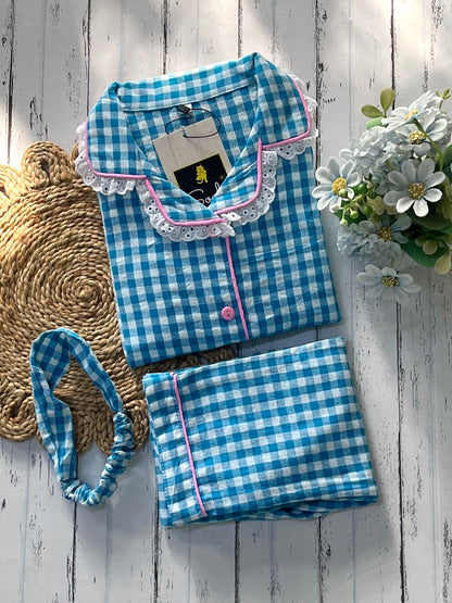 Blue Check Kids Pj Set
