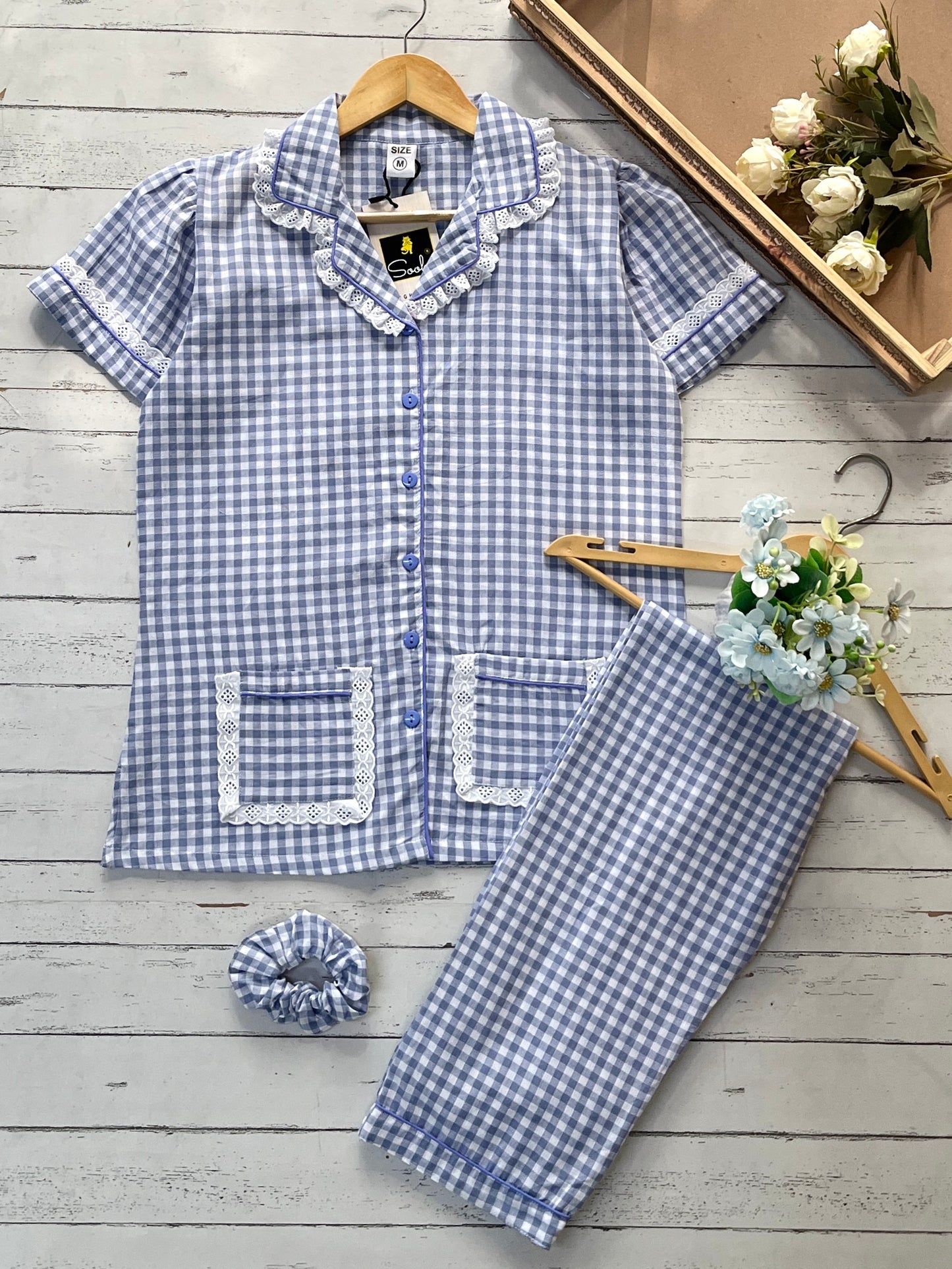 Grey Checks Pj Set (Women)