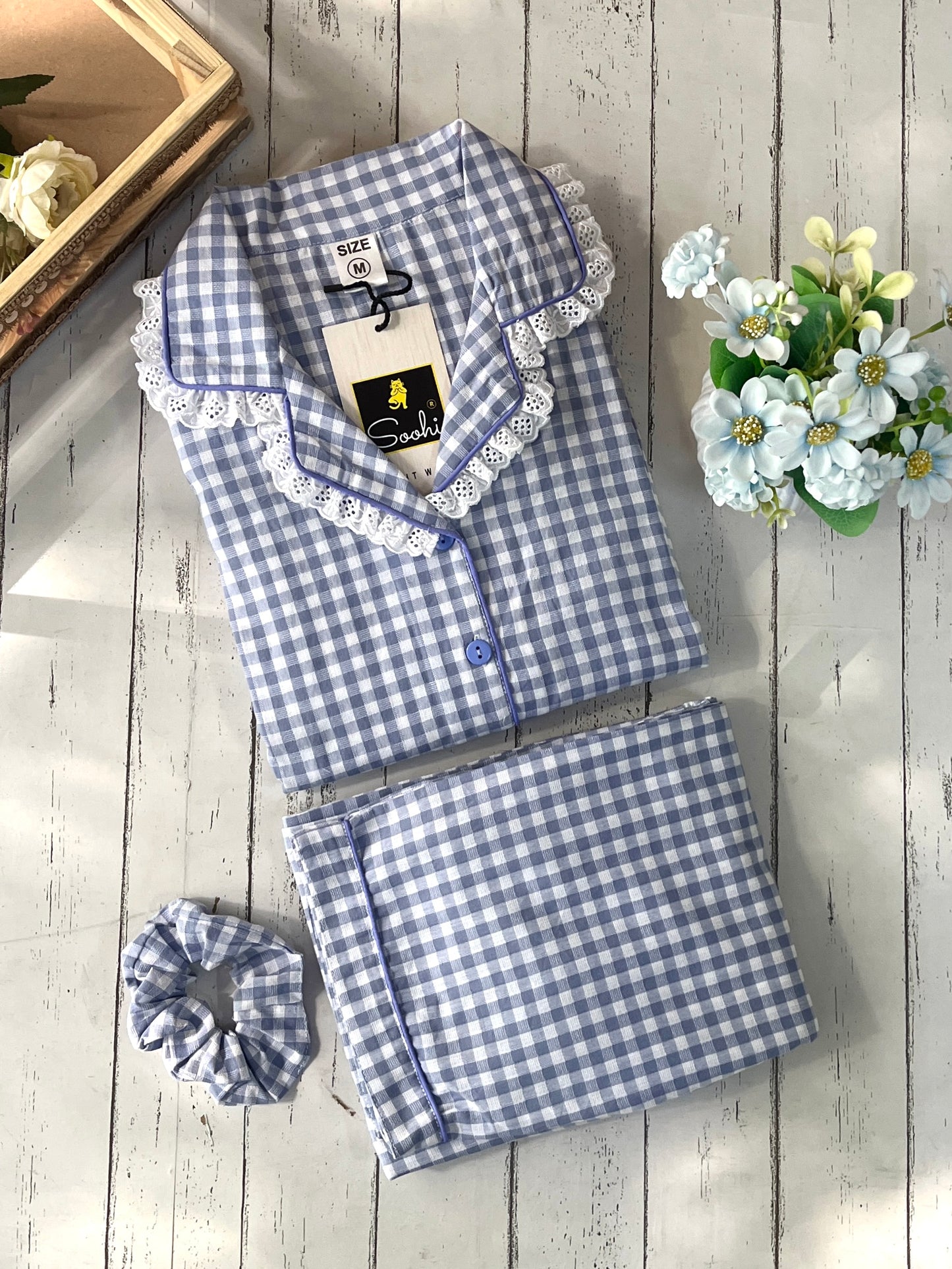 Grey Checks Pj Set (Women)
