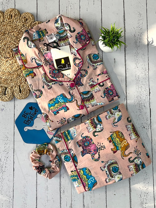 Peach Elephant Pj Set (Women)