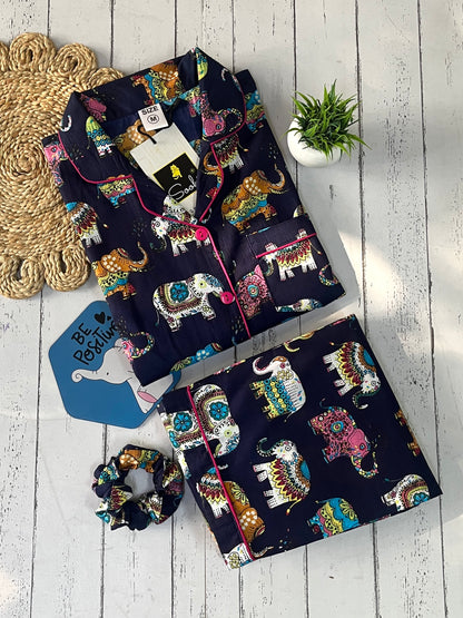 Multi Elephant Pj Set (Women)