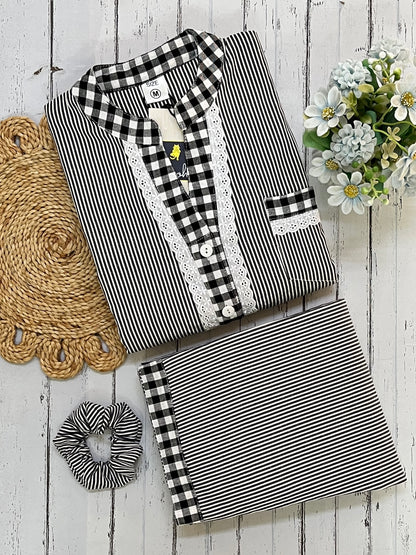 Black & White Check PJ Set (Copy)