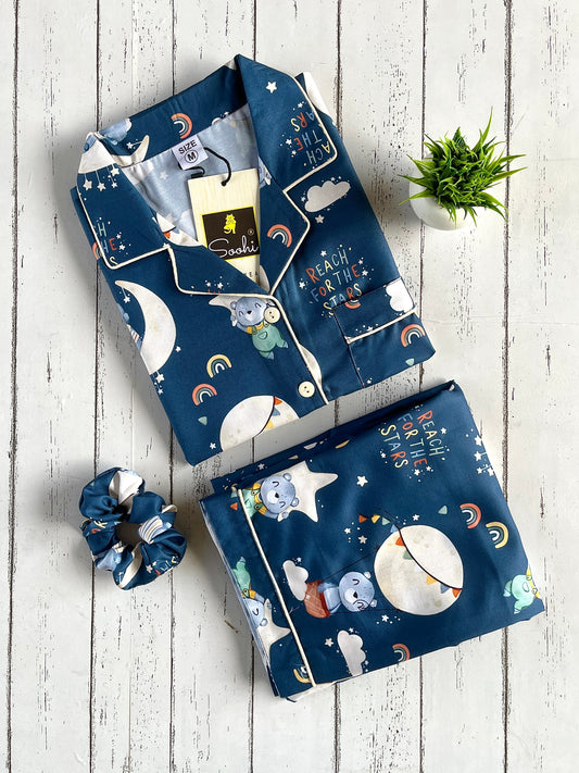 Blue Moon Panda Pj Set (Women)