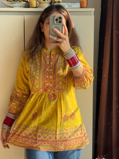 Basanti Flared Kurti (Women)