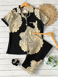 Black Flora Pj Set (Women)