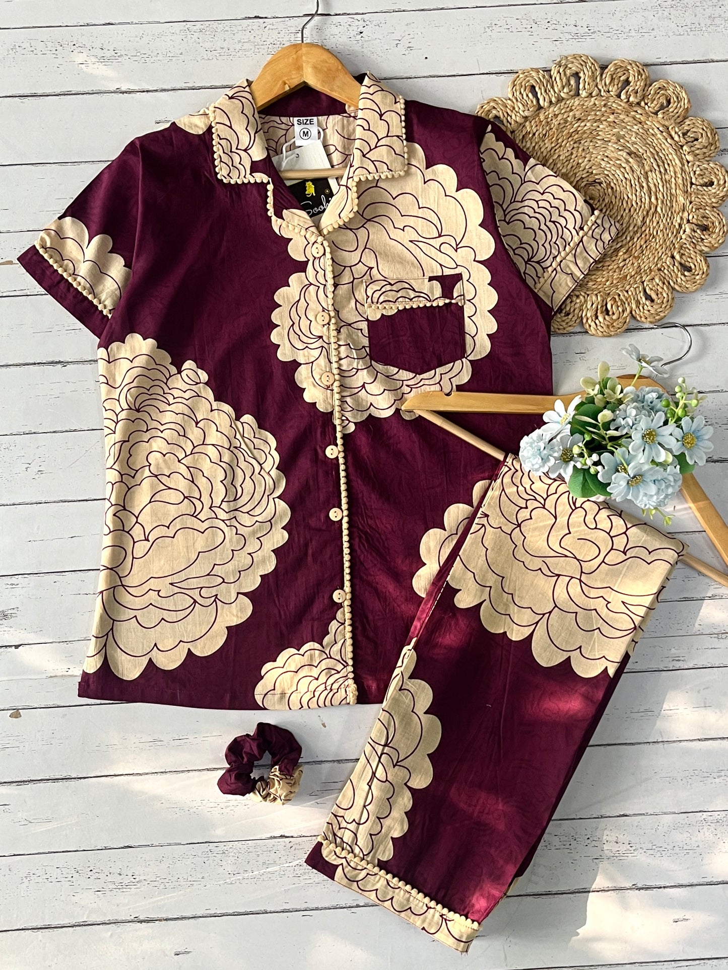 Wine Flora Pj Set (Women)