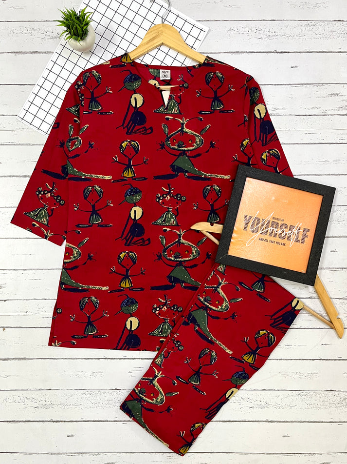 Red Modern Art PJ Set (Women) – Leaf Originals