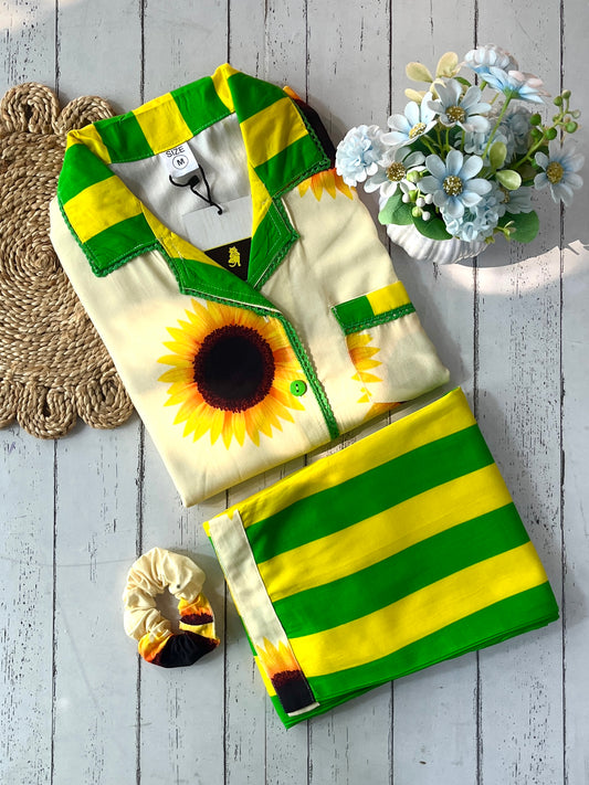 Sun Flower Stripe PJ Set ( Women )