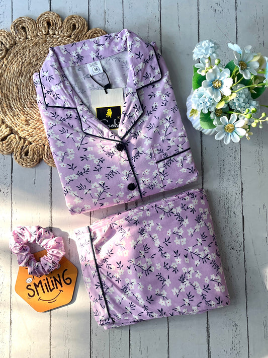 Purple Petals PJ Set ( Women )