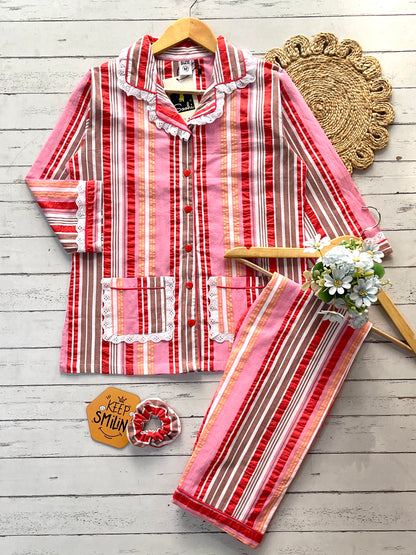 Red Stripes Pj Set (Women)