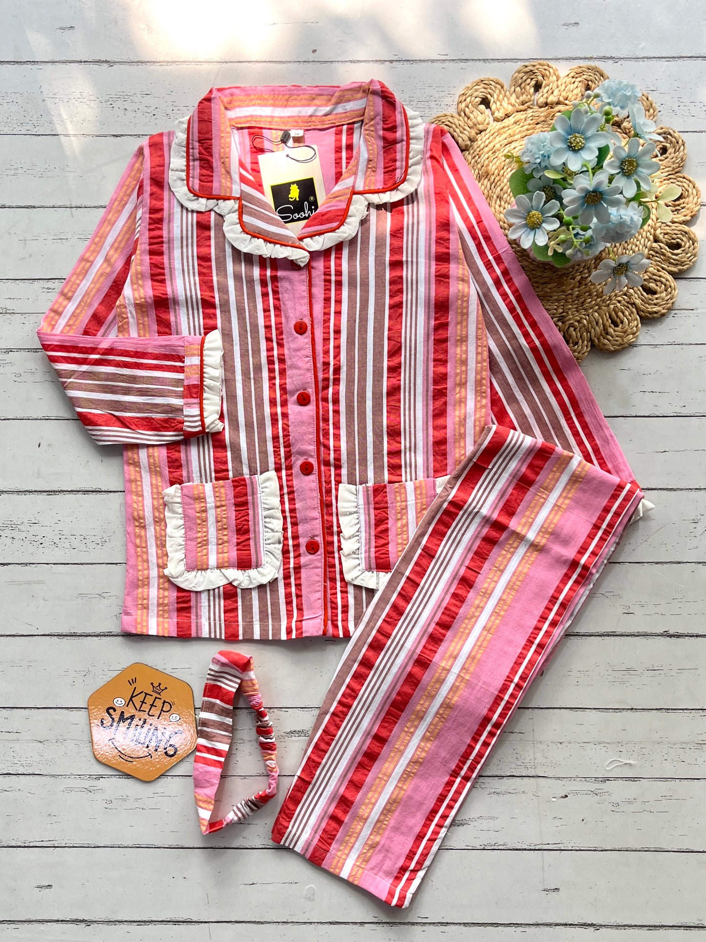 Multi Stripe Kids Pj Set