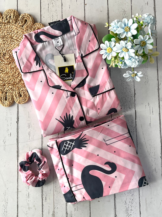 Peach Flamingo PJ Set (Women)
