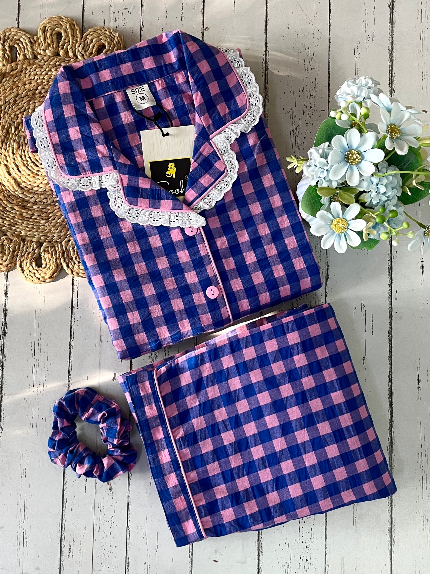 Multi Gingham Check Pj Set (Women)