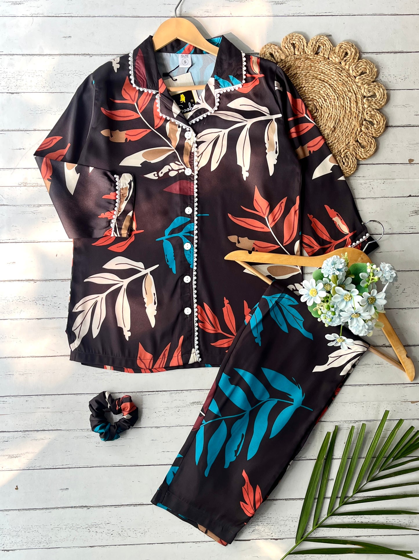 Midnight Leaves Pj Set (Women)