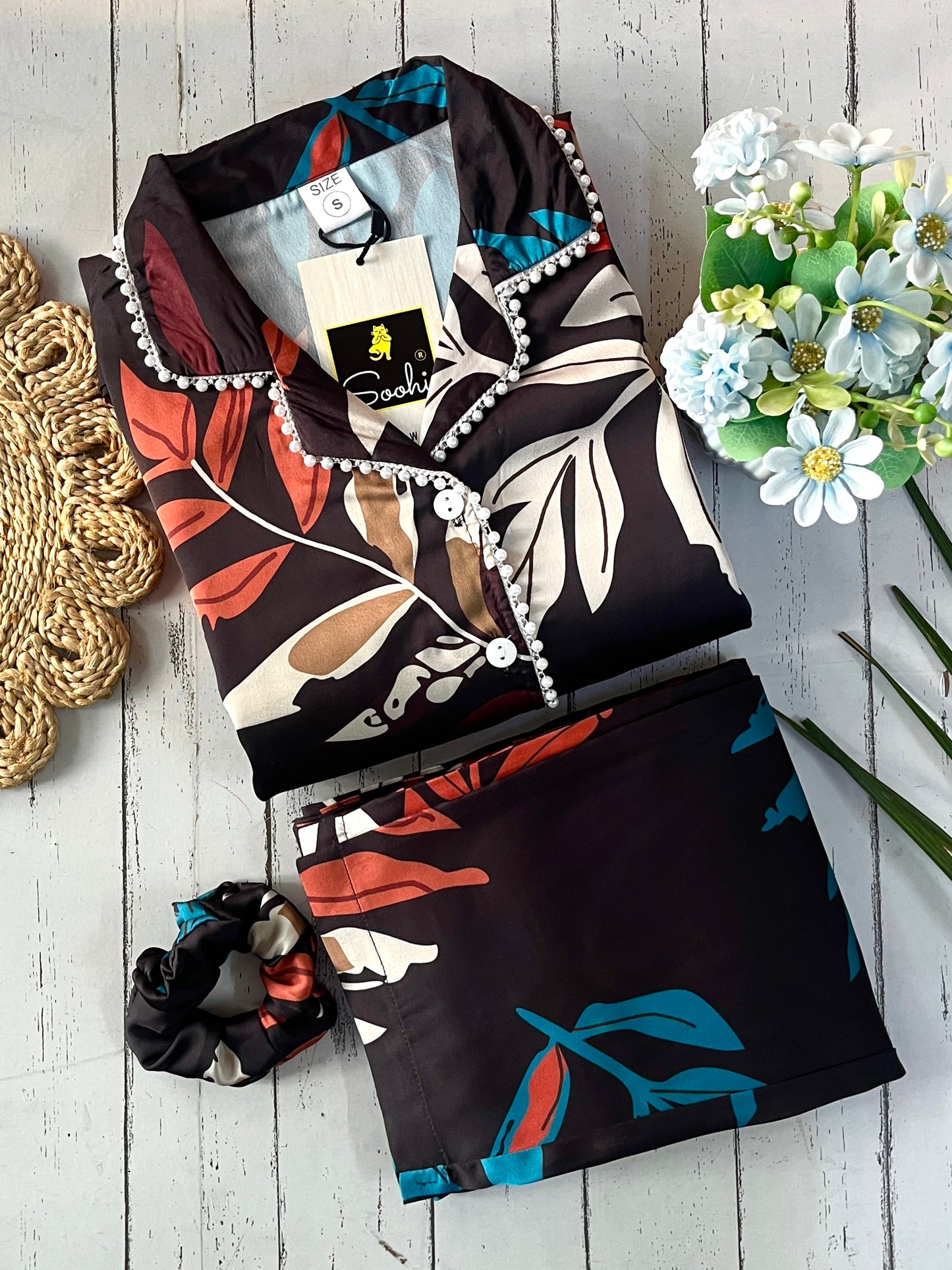 Midnight Leaves Pj Set (Women)