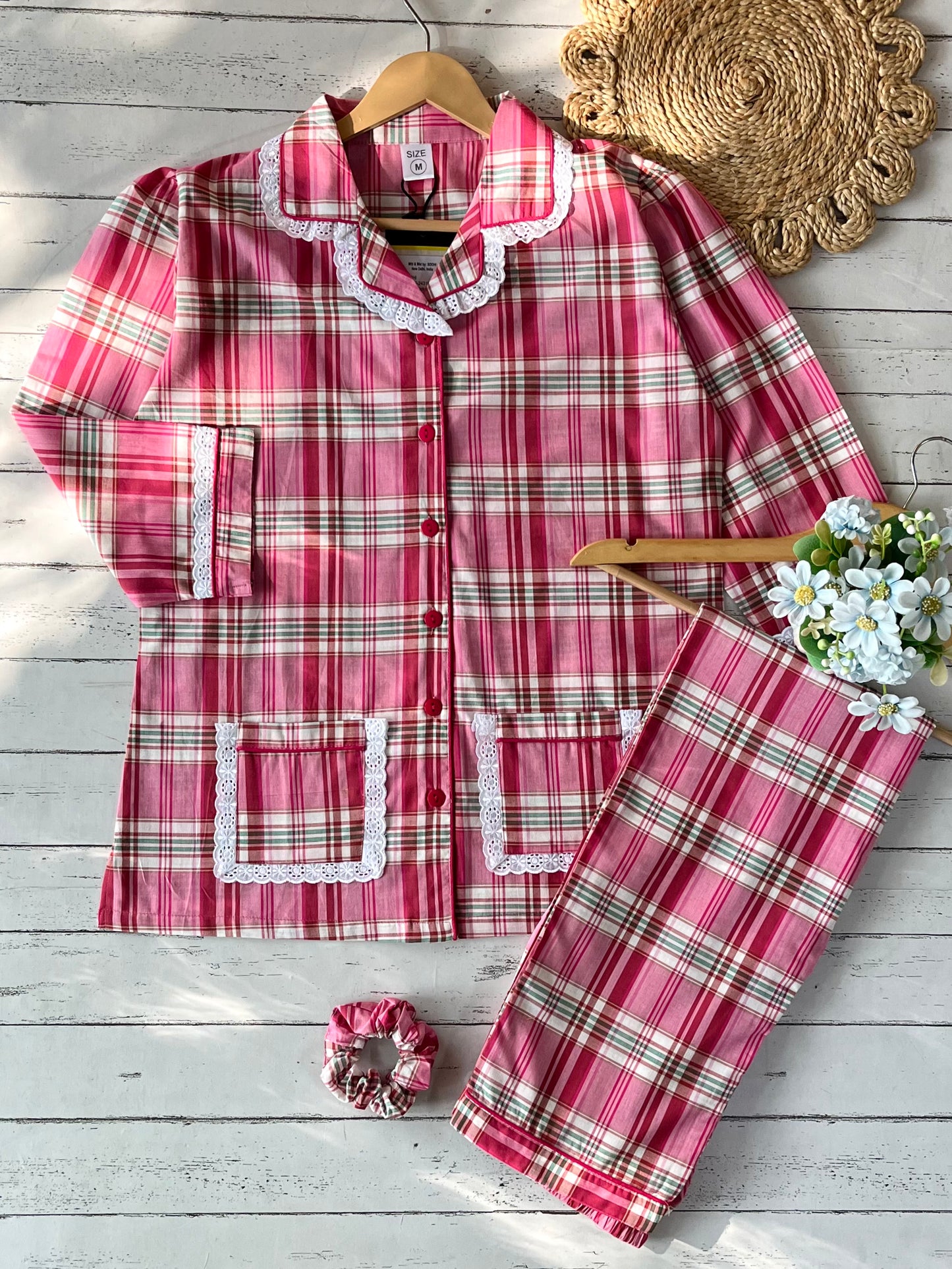 Multi Checks Pj Set (Women)