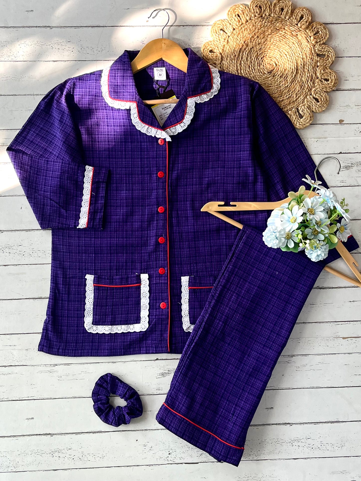 Dark Purple Stripe Pj Set (Women)