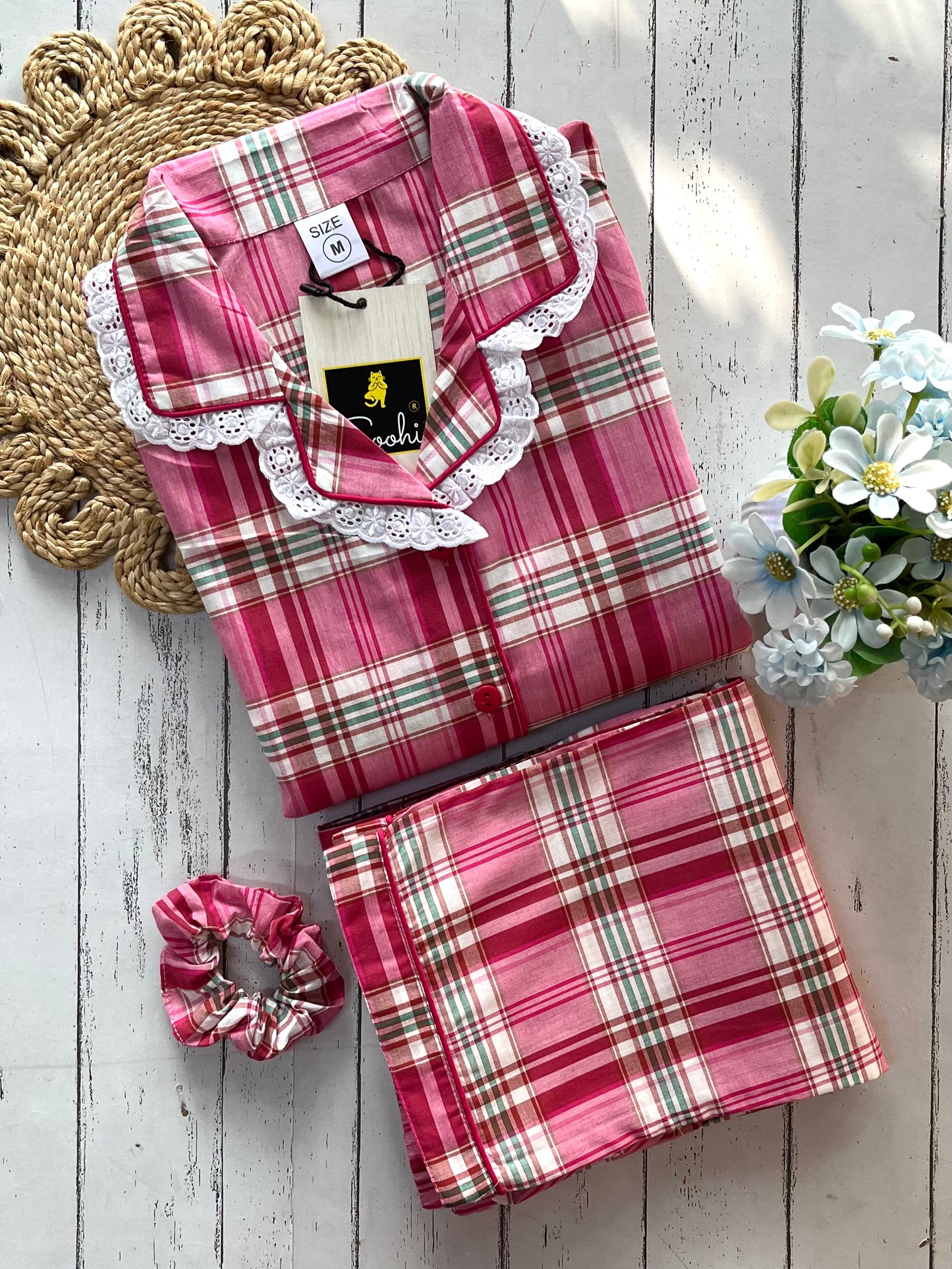 Multi Checks Pj Set (Women)