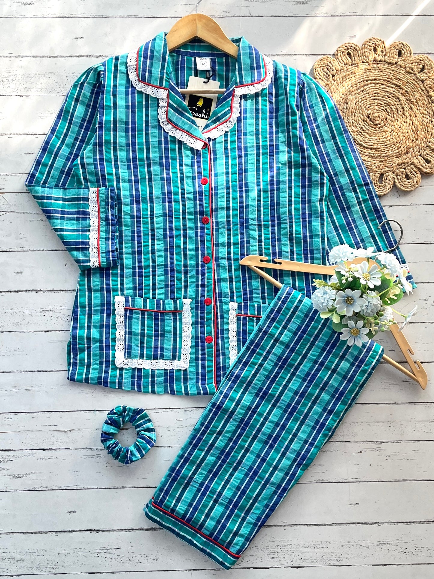 Green check Pj Set (Women)
