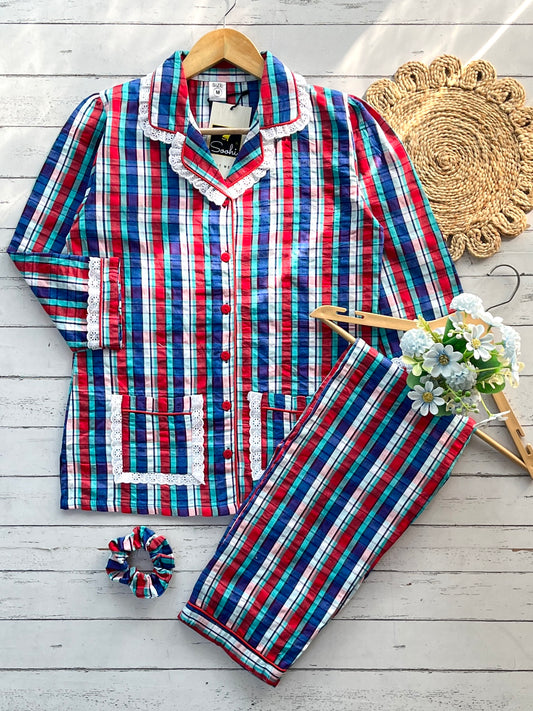 Multi Check Pj Set (Women)