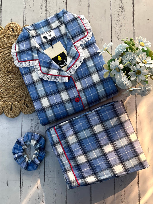 Blue Winter Check PJ Set (Women)