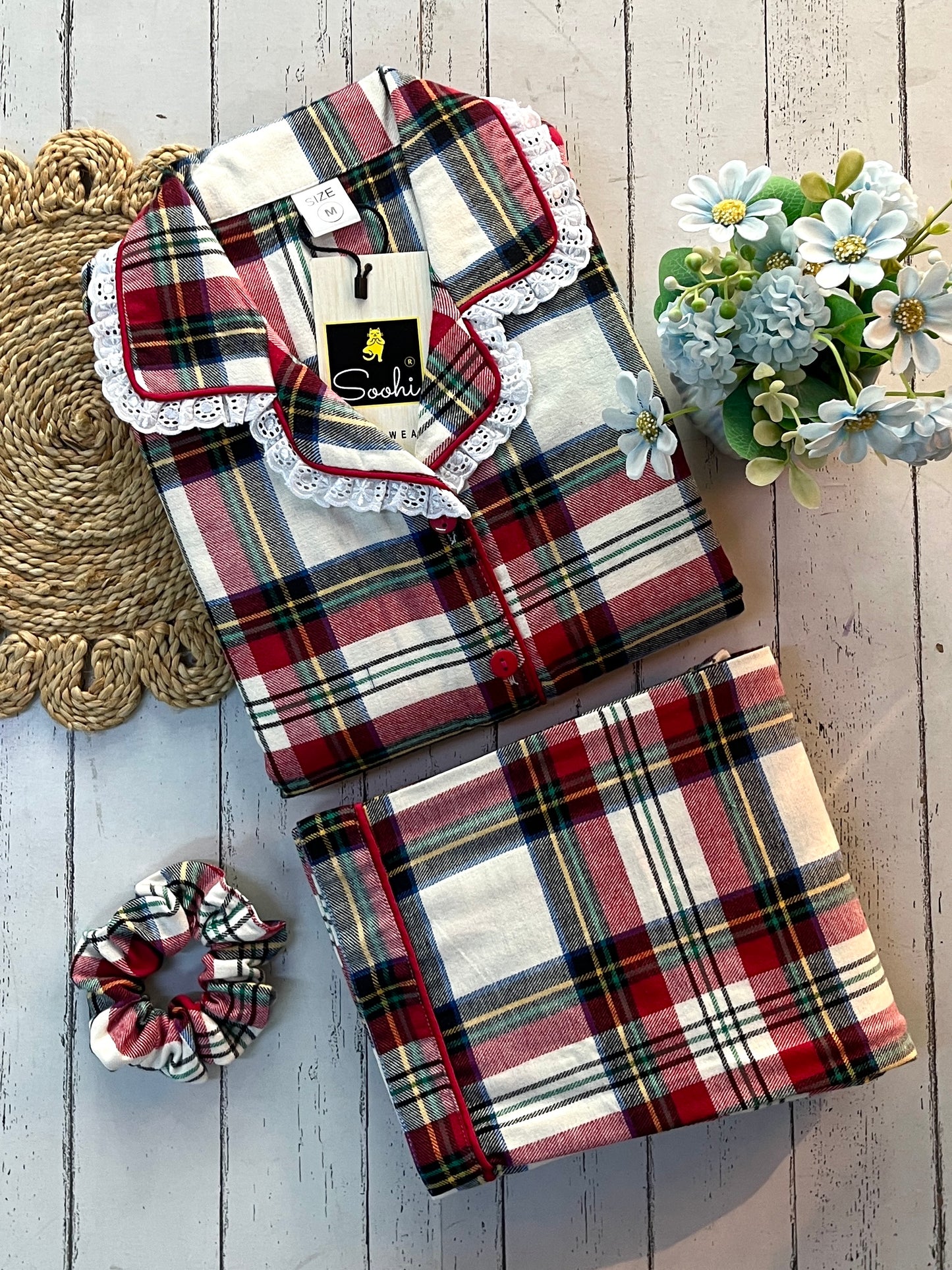 White Check Winter PJ Set (Women)