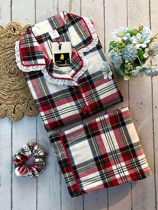 White Check Winter PJ Set (Women)