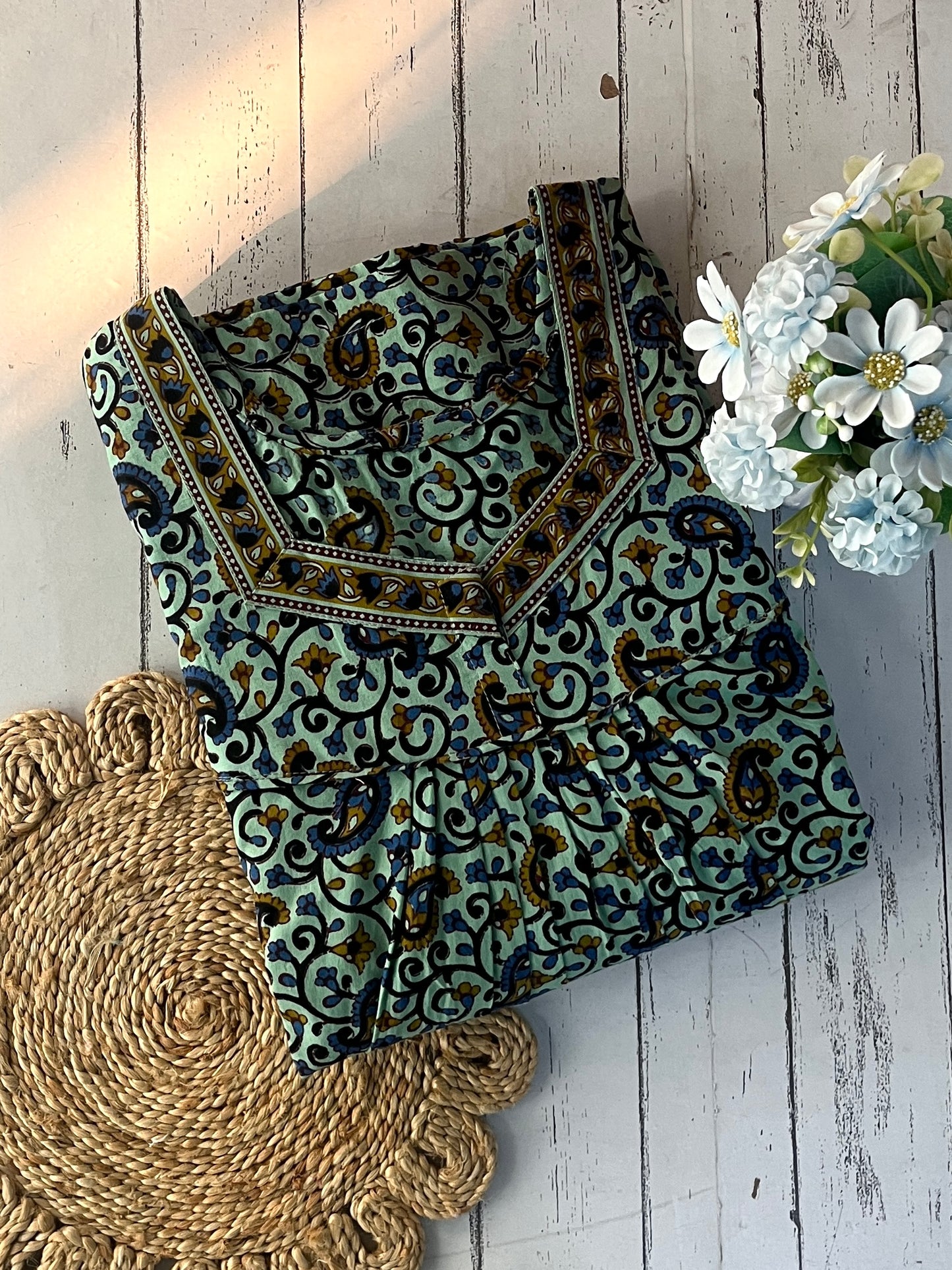 Green Pure Cotton Nighty (Women)