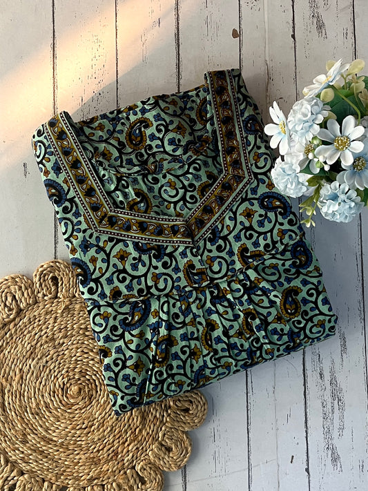 Green Pure Cotton Nighty (Women)