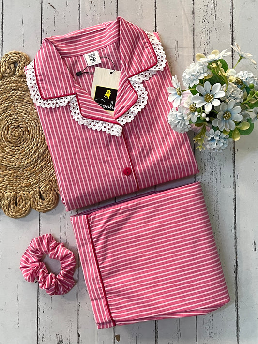 Pink Stripes Pj Set (Women)