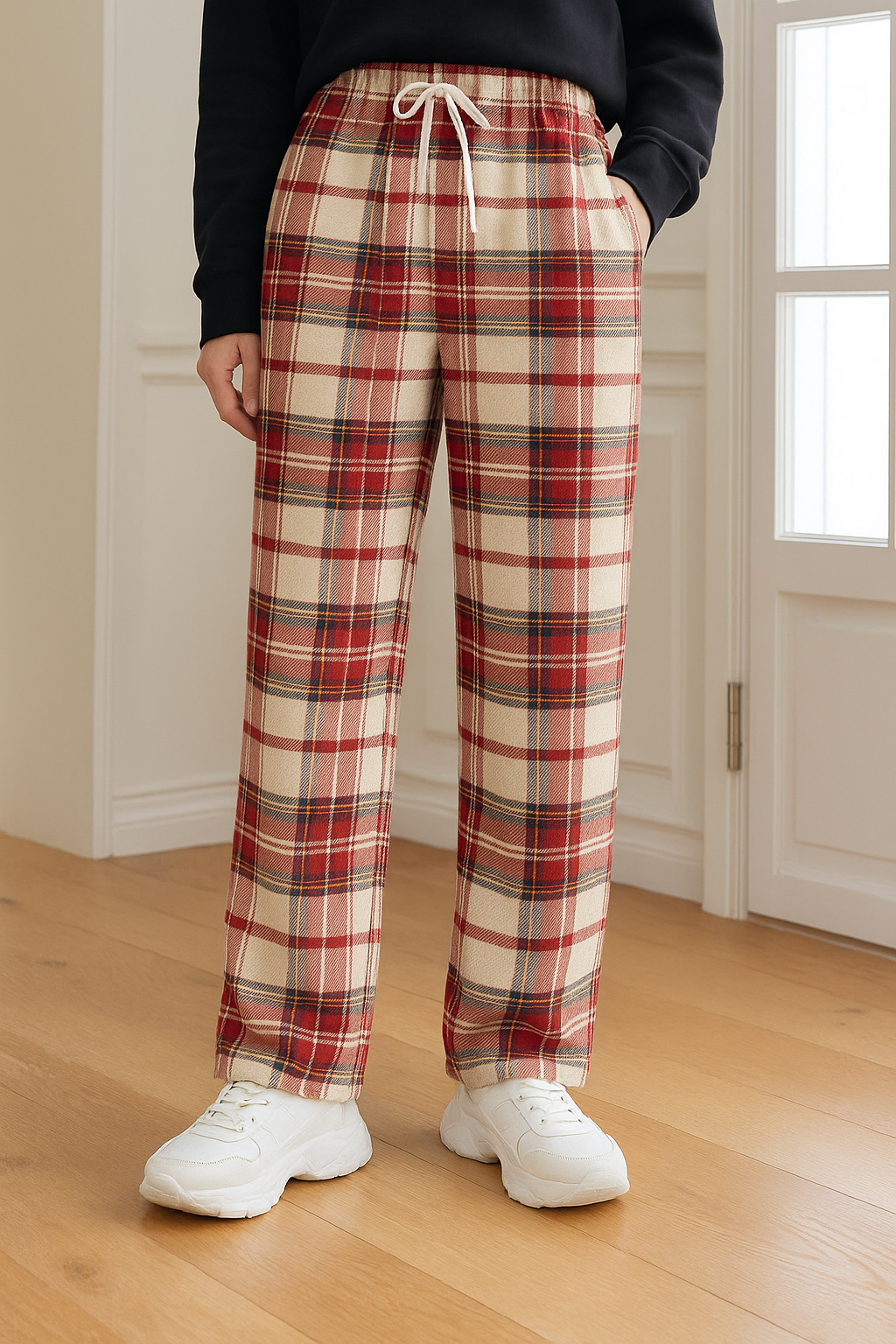 White Check Winter Joggers (Women)