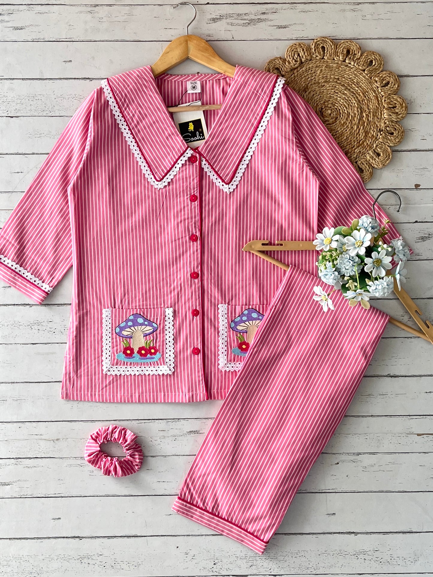 Pink Mushroom Pj Set (Women)