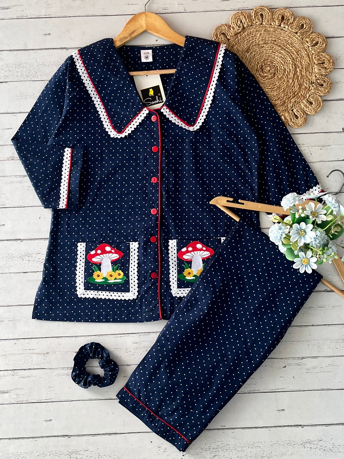 Blue Mushroom Pj Set (Women)