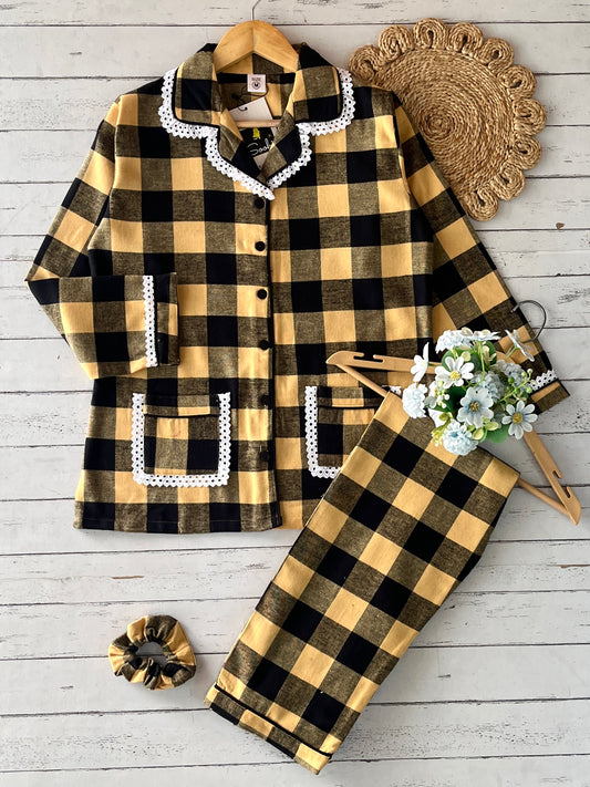 Mustard Winter Check PJ Set (Women)
