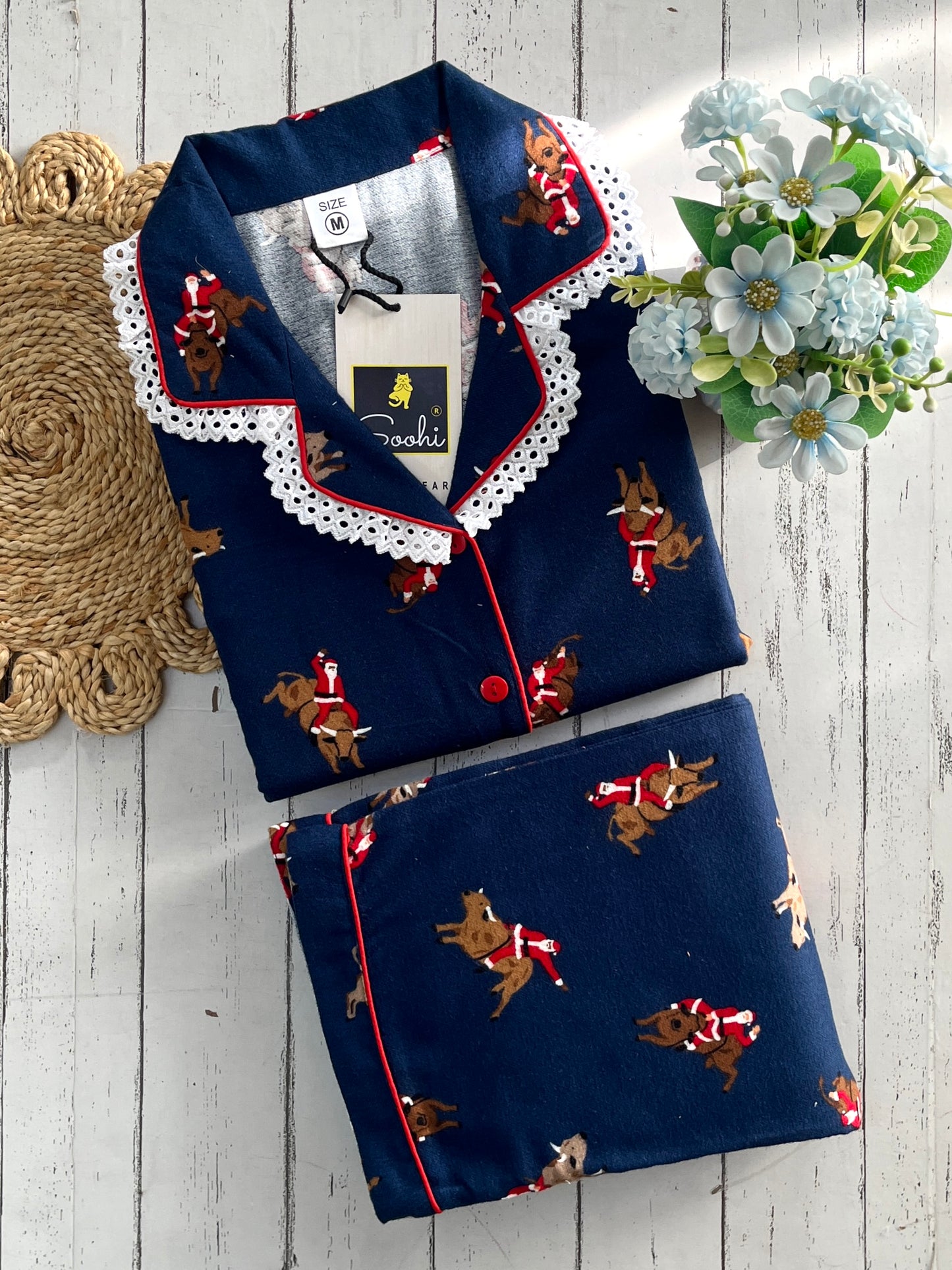 Santa Winter Check PJ Set (Women)