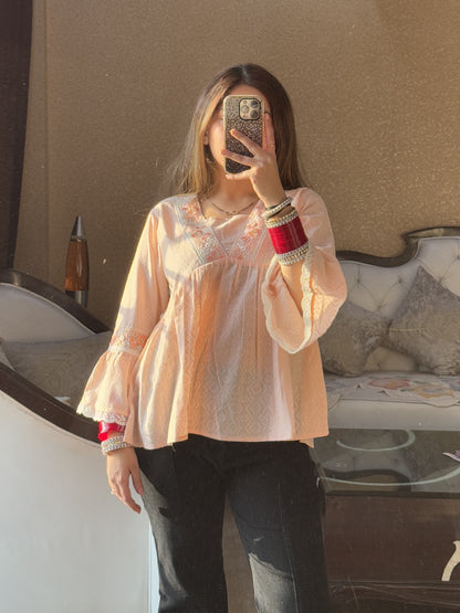 Blush Breeze Flared Kurti (Women)