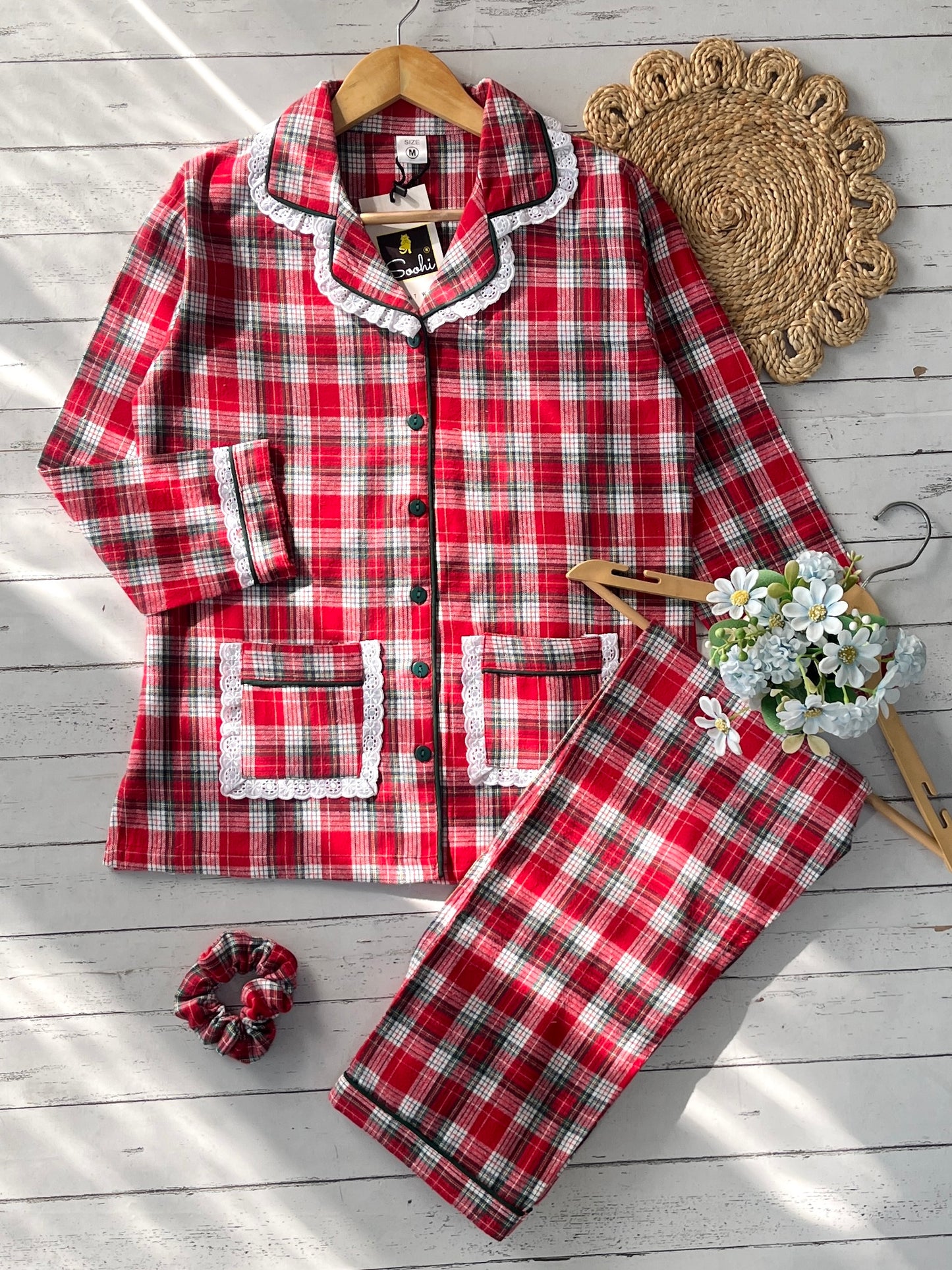 Red Winter Check PJ Set (Women)&nbsp;