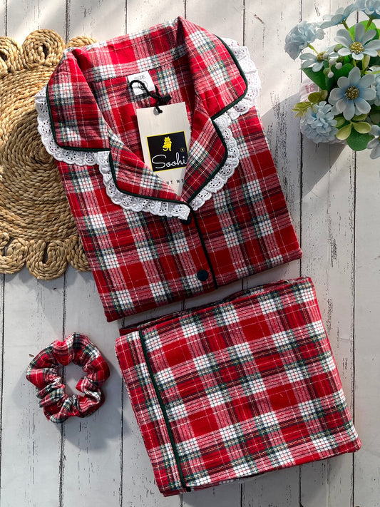 Red Winter Check PJ Set (Women)&nbsp;