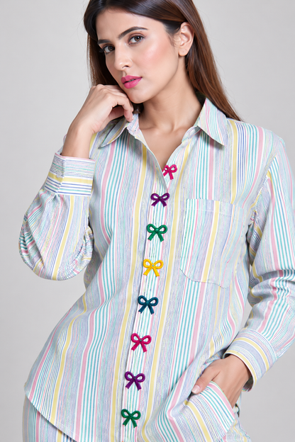 Light Blue Multi Stripe Set