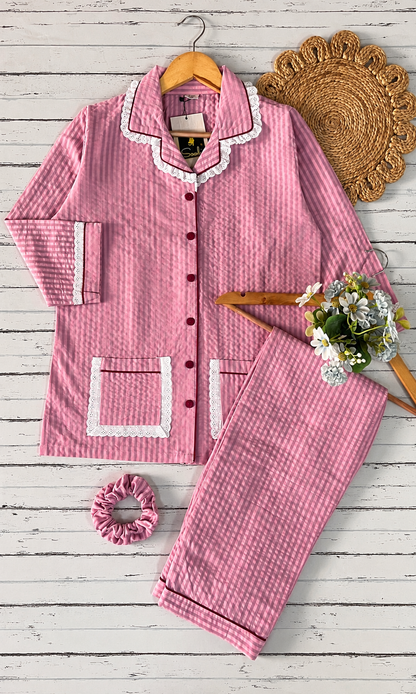 Pink Soft Stripe Pj Set