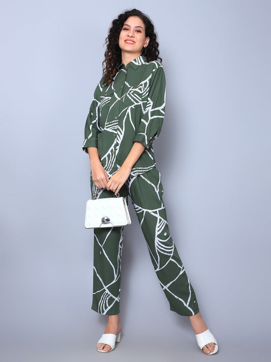 Green Abstract Co-Ord Set (Women)