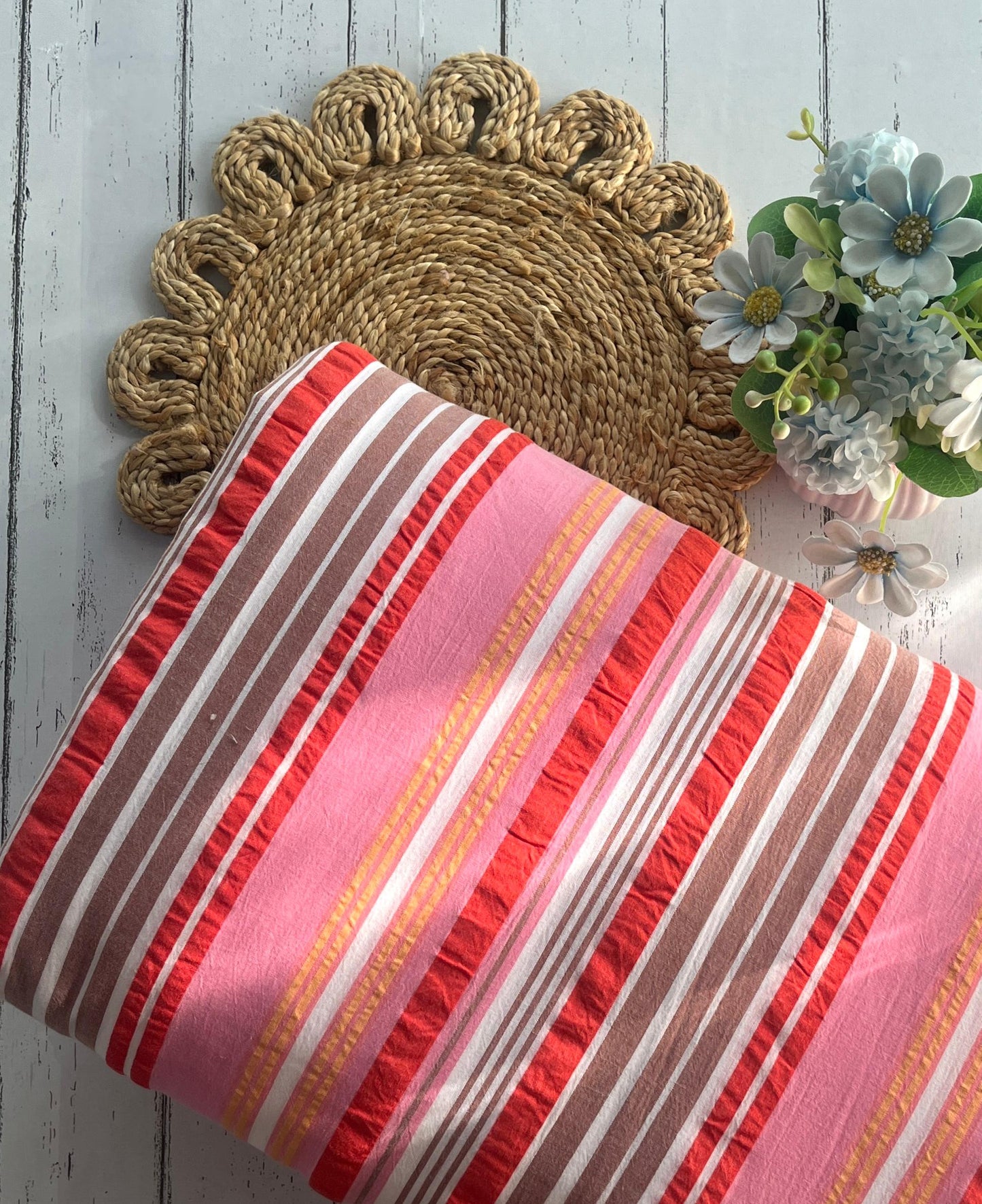 Pure Cotton Striped Fabric