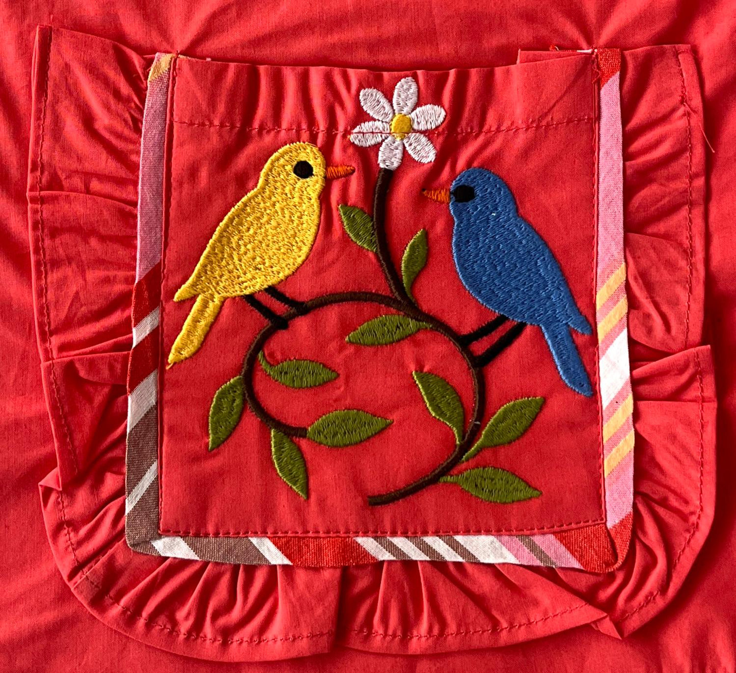 Red Embroidered Sparrow Pj Set (Women)