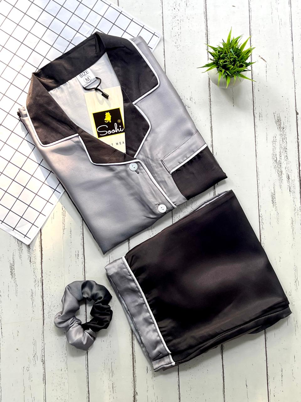 Grey & Black PJ Set (Women)