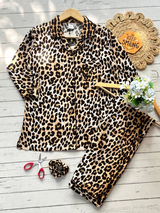 Brown Leopard PJ Set ( Women )